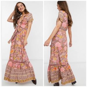 ASOS Sisters of the tribe deep plunge maxi dress